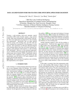 Data Augmentation for End-to-end Code-switching Speech Recognition
