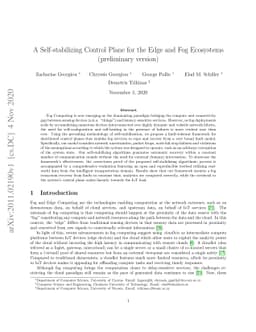 A Self-stabilizing Control Plane for the Edge and Fog Ecosystems