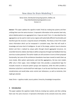 New Ideas for Brain Modelling 7