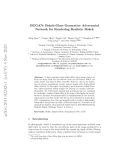 BGGAN: Bokeh-Glass Generative Adversarial Network for Rendering
  Realistic Bokeh