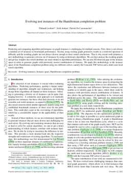 Evolving test instances of the Hamiltonian completion problem