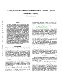 A Neuro-Symbolic Method for Solving Differential and Functional
  Equations