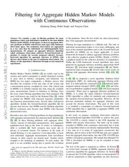 Filtering for Aggregate Hidden Markov Models with Continuous
  Observations