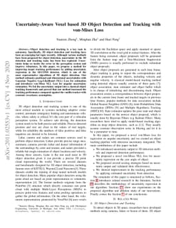 Uncertainty-Aware Voxel based 3D Object Detection and Tracking with
  von-Mises Loss