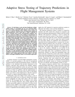 Adaptive Stress Testing of Trajectory Predictions in Flight Management
  Systems