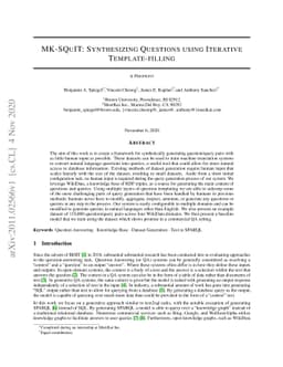 MK-SQuIT: Synthesizing Questions using Iterative Template-filling