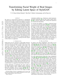 Transforming Facial Weight of Real Images by Editing Latent Space of
  StyleGAN