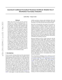 Amortized Conditional Normalized Maximum Likelihood: Reliable Out of
  Distribution Uncertainty Estimation