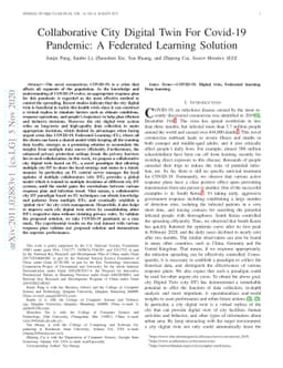 Collaborative City Digital Twin For Covid-19 Pandemic: A Federated
  Learning Solution