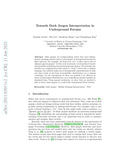 Towards Dark Jargon Interpretation in Underground Forums