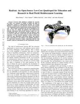 RealAnt: An Open-Source Low-Cost Quadruped for Education and Research in
  Real-World Reinforcement Learning