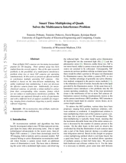 Smart Time-Multiplexing of Quads Solves the Multicamera Interference
  Problem
