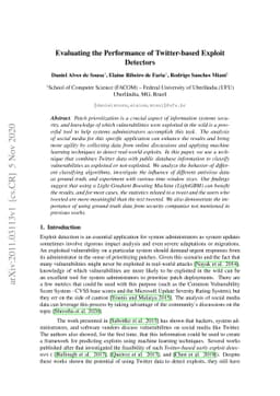 Evaluating the Performance of Twitter-based Exploit Detectors