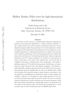 Hidden Markov Pólya trees for high-dimensional distributions