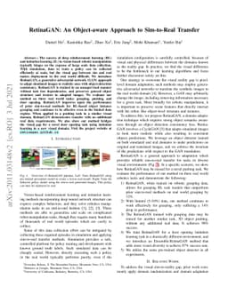 RetinaGAN: An Object-aware Approach to Sim-to-Real Transfer