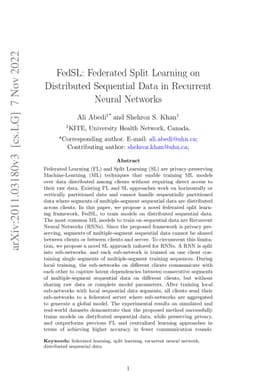 FedSL: Federated Split Learning on Distributed Sequential Data in
  Recurrent Neural Networks
