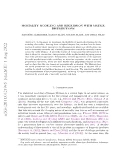 Mortality modeling and regression with matrix distributions