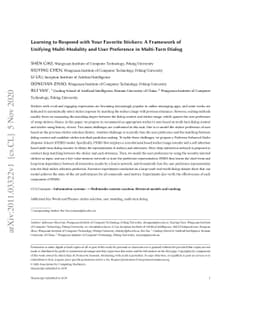 Learning to Respond with Your Favorite Stickers: A Framework of Unifying
  Multi-Modality and User Preference in Multi-Turn Dialog