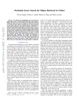 Occlusion-Aware Search for Object Retrieval in Clutter