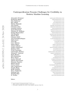 Underspecification Presents Challenges for Credibility in Modern Machine
  Learning