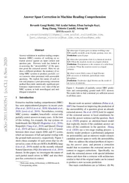 Answer Span Correction in Machine Reading Comprehension