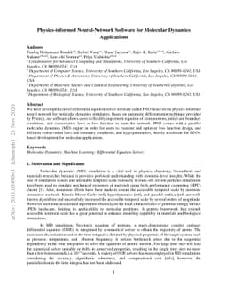 Physics-informed Neural-Network Software for Molecular Dynamics
  Applications