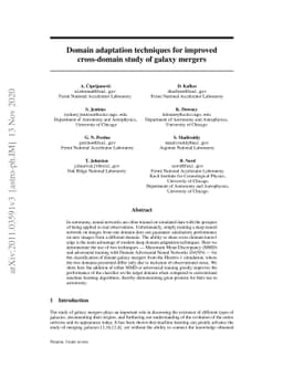 Domain adaptation techniques for improved cross-domain study of galaxy
  mergers