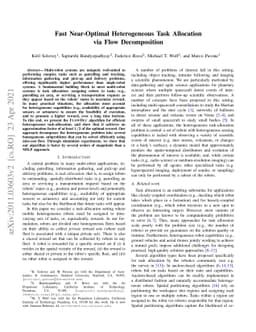 Fast Near-Optimal Heterogeneous Task Allocation via Flow Decomposition