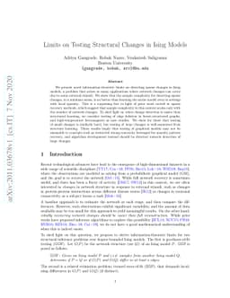 Limits on Testing Structural Changes in Ising Models