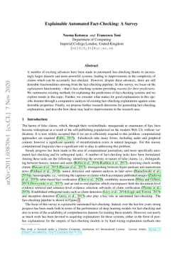 Explainable Automated Fact-Checking: A Survey