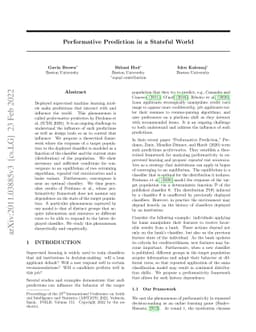 Performative Prediction in a Stateful World