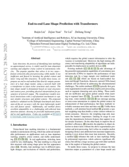 End-to-end Lane Shape Prediction with Transformers