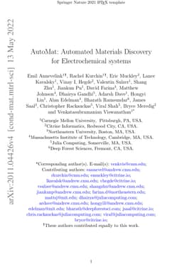 AutoMat: Accelerated Computational Electrochemical systems Discovery
