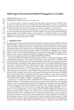 Multi-Agent Decentralized Belief Propagation on Graphs