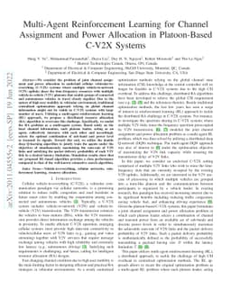 Multi-Agent Reinforcement Learning for Channel Assignment and Power
  Allocation in Platoon-Based C-V2X Systems