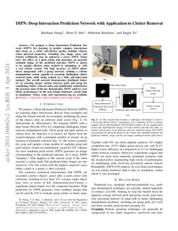 DIPN: Deep Interaction Prediction Network with Application to Clutter
  Removal