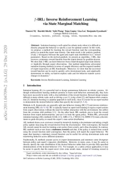 f-IRL: Inverse Reinforcement Learning via State Marginal Matching