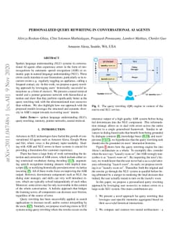 Personalized Query Rewriting in Conversational AI Agents