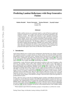 Predicting Landsat Reflectance with Deep Generative Fusion