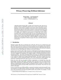 Privacy-Preserving XGBoost Inference