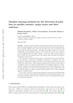 Machine learning methods for the detection of polar lows in satellite
  mosaics: major issues and their solutions