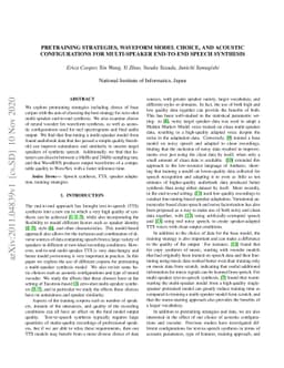 Pretraining Strategies, Waveform Model Choice, and Acoustic
  Configurations for Multi-Speaker End-to-End Speech Synthesis