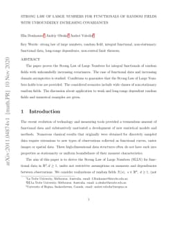 Strong Law of Large Numbers for Functionals of Random Fields With
  Unboundedly Increasing Covariances