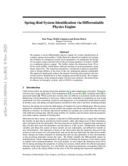 Spring-Rod System Identification via Differentiable Physics Engine