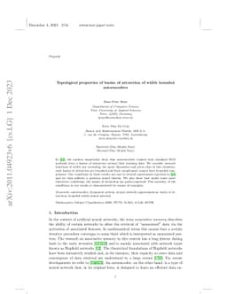 Topological properties of basins of attraction and expressiveness of
  width bounded neural networks