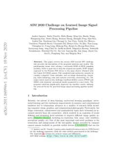 AIM 2020 Challenge on Learned Image Signal Processing Pipeline