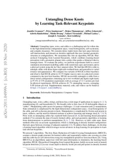Untangling Dense Knots by Learning Task-Relevant Keypoints