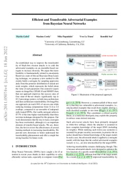 Efficient and Transferable Adversarial Examples from Bayesian Neural
  Networks
