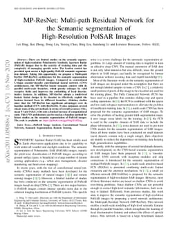 MP-ResNet: Multi-path Residual Network for the Semantic segmentation of
  High-Resolution PolSAR Images