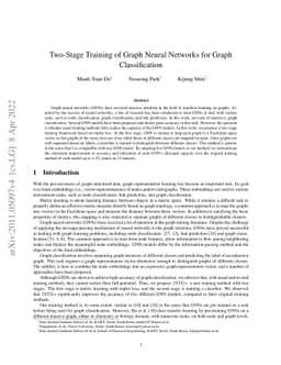 Two-stage Training of Graph Neural Networks for Graph Classification